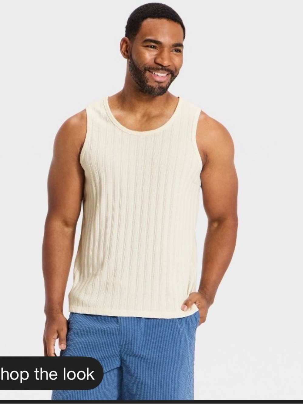 Goodfellow & Co Ribbed Cream Tank